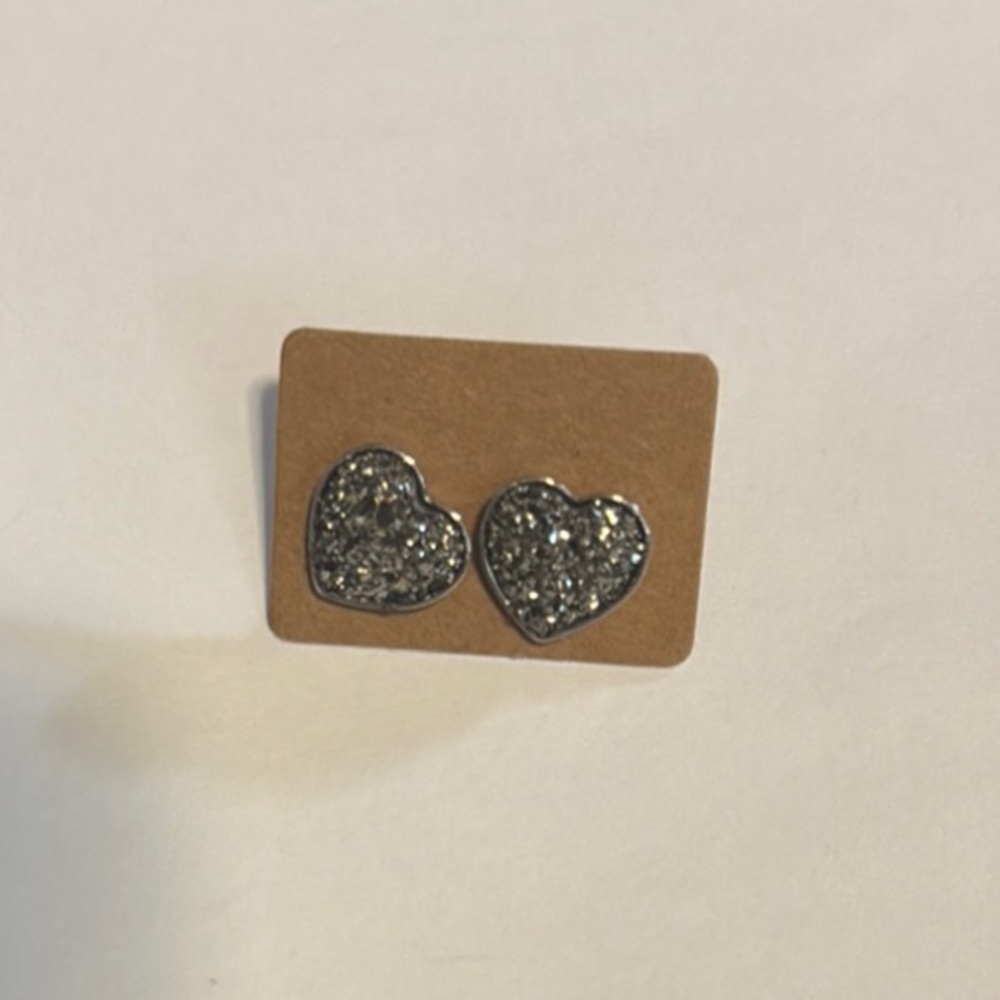 Silver Heart Stud Earrings